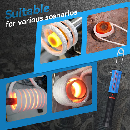 Podofo Magnetyczny podgrzewacz indukcyjny do śrub i nakrętek, narzędzie do demontażu zardzewiałych śrub, 1300 W, bezpłomieniowe narzędzie indukcyjne