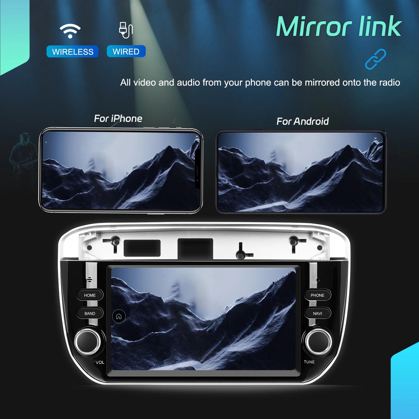 Podofo Wireless Carplay Android Auto do Fiata Punto 10-16/Linea 12-15 Radio samochodowe 6+128G AI Voice GPS DVR Odtwarzacz multimedialny BT FM