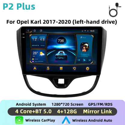 Podofo Bezprzewodowe radio samochodowe CarPlay AI do Opla Karla 2017-2020 (lewe) Android GPS WIFI Samochodowy odtwarzacz multimedialny DSP FM EQ Radio 2din