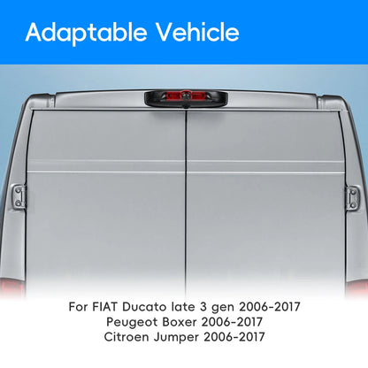 Podofo 140° Kamera cofania z trzecim światłem stopu i noktowizorem do samochodów Fiat Ducato Peugeot Boxer Citroen Jumper