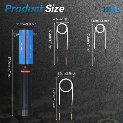 Podofo Magnetyczny podgrzewacz indukcyjny do śrub i nakrętek, narzędzie do demontażu zardzewiałych śrub, 1300 W, bezpłomieniowe narzędzie indukcyjne
