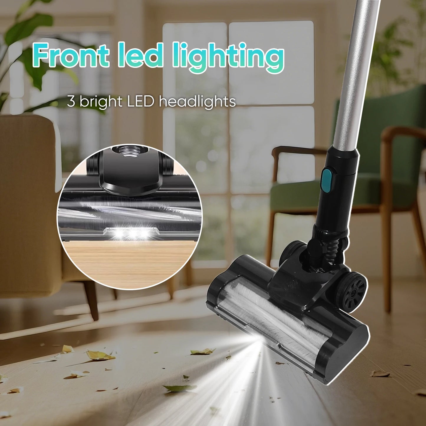 Odkurzacz pionowy LED bezprzewodowy do akumulatora Makita 18 V, silnik bezszczotkowy, siła ssania 16 kPa, pojemnik na kurz 0,8 l, czas pracy 30 minut z akcesoriami