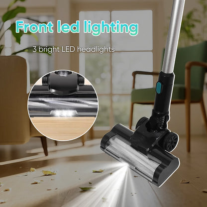 Odkurzacz pionowy LED bezprzewodowy do akumulatora Makita 18 V, silnik bezszczotkowy, siła ssania 16 kPa, pojemnik na kurz 0,8 l, czas pracy 30 minut z akcesoriami