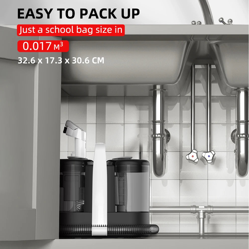 Ręczny odkurzacz do dywanów 600 W 15 kPa, przenośny odkurzacz do plam na kanapę samochodową, spryskiwacz do sierści zwierząt, ssanie, zintegrowana maszyna czyszcząca tapicerkę