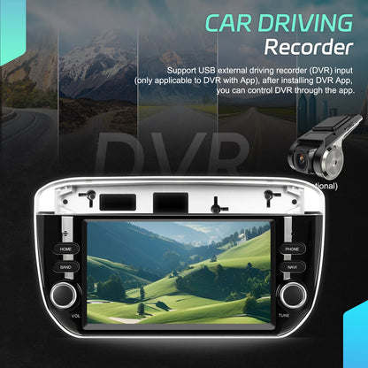 Podofo Wireless Carplay Android Auto do Fiata Punto 10-16/Linea 12-15 Radio samochodowe 6+128G AI Voice GPS DVR Odtwarzacz multimedialny BT FM