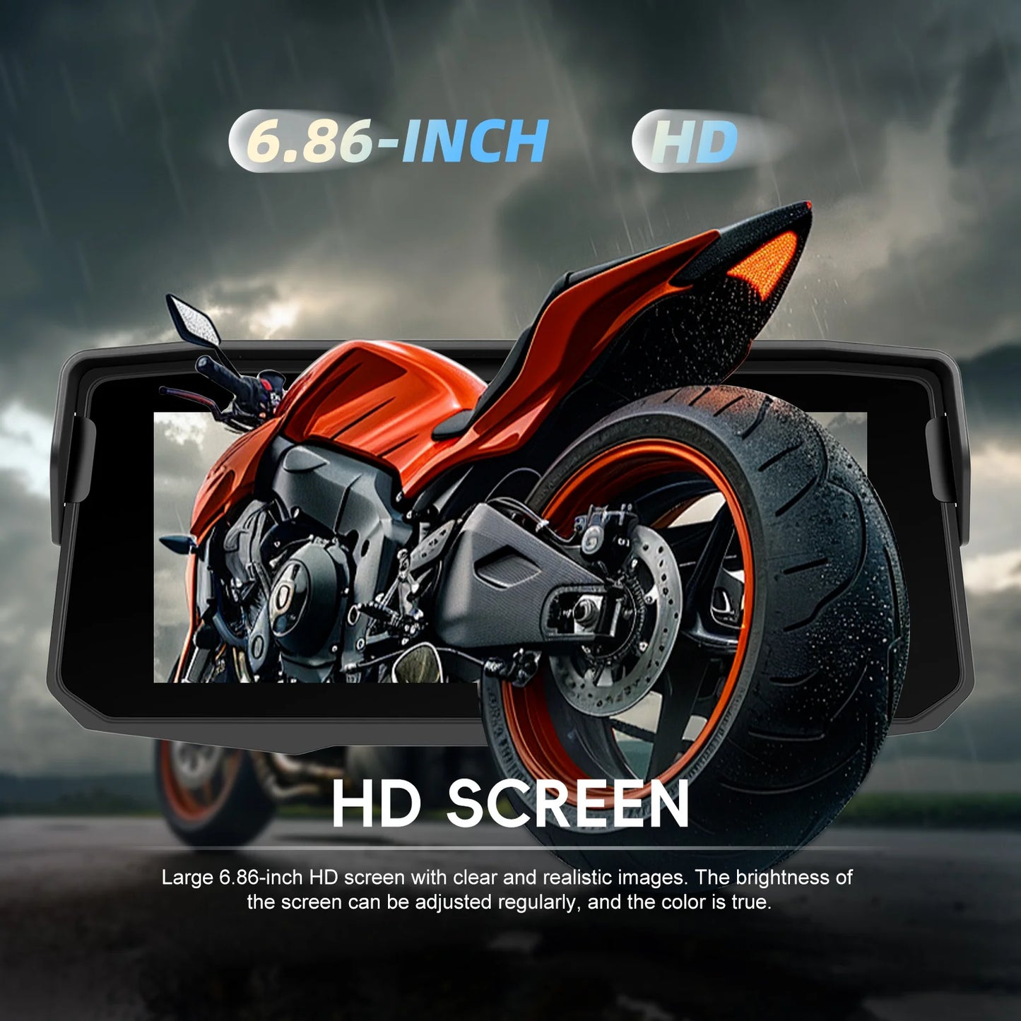 Odtwarzacz motocyklowy Podofo 6,86 cala CarPlay do motocykli z obsługą Android Auto Airplay, wodoodpornym, inteligentnym ekranem.