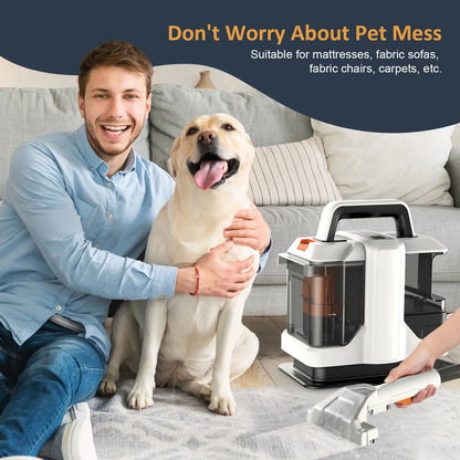 Ręczny odkurzacz do dywanów 750 W 15 kPa, przenośny odkurzacz do plam na kanapę samochodową, spray do sierści zwierząt, zintegrowany odkurzacz do tapicerki