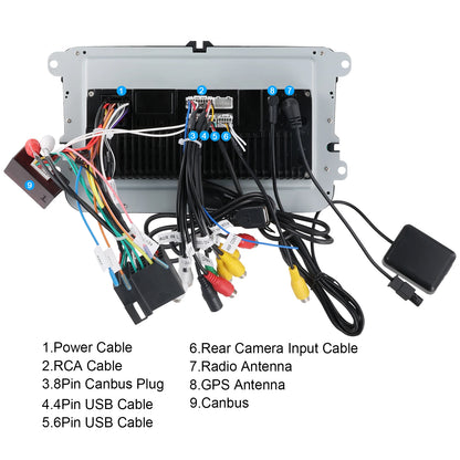 Podofo 7" Android 4G+64G do samochodowego radia samochodowego Apple Carplay GPS NAVI WIFI RDS FM BT do VW Golf 5 6 Passat Polo Touran Tiguan GPS