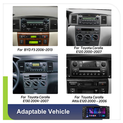 Radio samochodowe Podofo 7'' AI Voice Wireless CarPlay GPS WIFI DSP 4+64G Odtwarzacz multimedialny FM/RDS BT EQ do Toyoty Corolli E120/E130