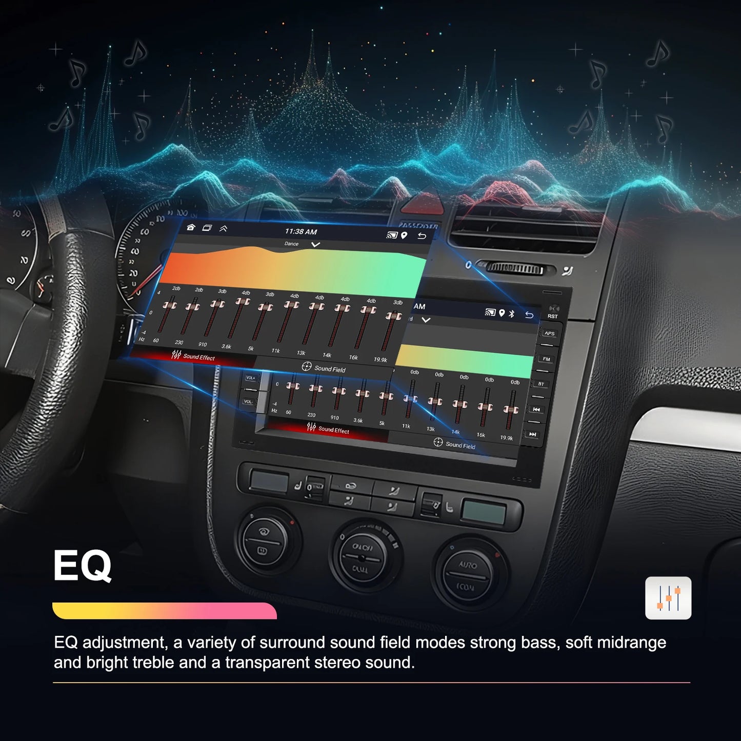 Podofo Wireless Carplay Android Car Radio Player dla VW PASSAT B5 MK4 MK5 SHARAN Jetta Bora Polo TRANSPORT T5 GPS Multimedia