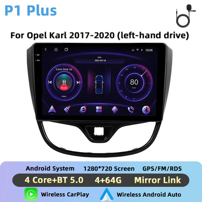 Podofo Bezprzewodowe radio samochodowe CarPlay AI do Opla Karla 2017-2020 (lewe) Android GPS WIFI Samochodowy odtwarzacz multimedialny DSP FM EQ Radio 2din