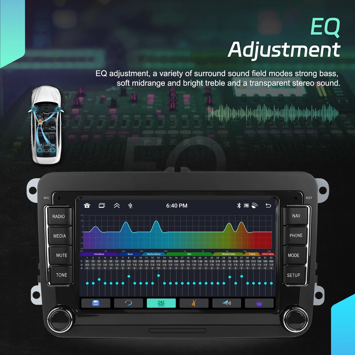 Podofo 7" Android 4G+64G do samochodowego radia samochodowego Apple Carplay GPS NAVI WIFI RDS FM BT do VW Golf 5 6 Passat Polo Touran Tiguan GPS