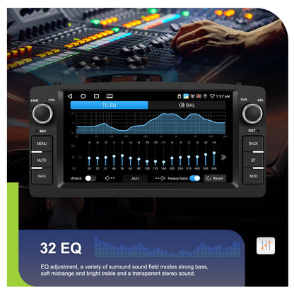 Radio samochodowe Podofo 7'' AI Voice Wireless CarPlay GPS WIFI DSP 4+64G Odtwarzacz multimedialny FM/RDS BT EQ do Toyoty Corolli E120/E130